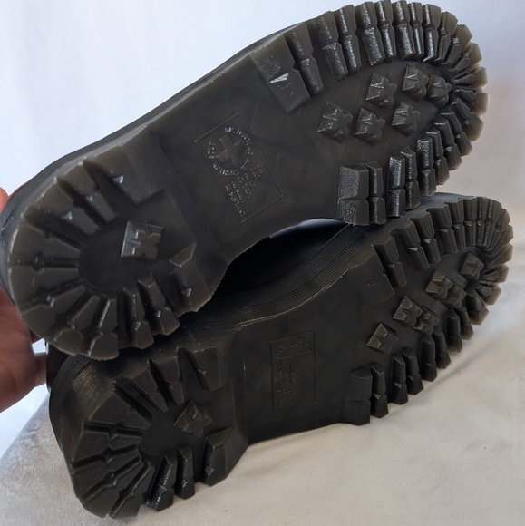 Dr. Martens Adrian Snaffle Quad Black/White Cow Print Horsebit Leather Loafers - Picture 14 of 14